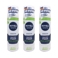 NIVEA 妮維雅 MEN 男士極淨刮鬍泡, 3個, 200ml