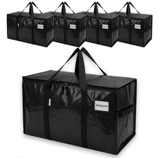마마조아 오래쓰는 이사가방 이불가방 옷정리 수납함, 5개, 블랙