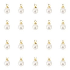 서밋 진주 단추 20개 (6mm / 8mm / 10// / 12mm), 1개, 골드 6mm