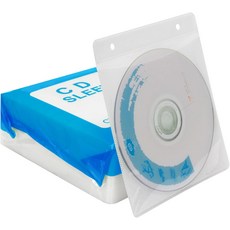 리첸 CD 슬리브 케이스 및 DVD 보관 바인더용 양면 리필 플라스틱 100팩화이트1, White