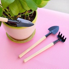 미니 정원 도구 세트용 경량 철제 작업용 끝부분과 나무 손잡이 발코니 창턱 가꾸기용, 1개