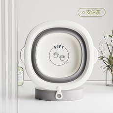 AOLE 折疊臉盆 伸縮水盆, 1個, 安伯灰
