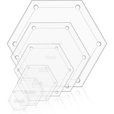 퀼팅 템플릿 6개의 PCS 육각형 1인치 1.5인치 2인치 3인치 4인치 5인치 1/4인치 솔기 허용 패치워크 제작 재봉을 위한 아크릴 상상력과 창의력 발휘, Hexagon