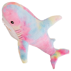 超大鯊魚抱枕 可超取 100公分大鯊魚抱枕 婚禮小物 鯊魚娃娃 交換禮物 生日禮物 創意禮物, 炫彩色45cm