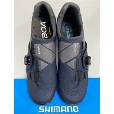 『時尚單車』贈擦鞋濕紙巾 shimano SH-XC300 XC3 海軍藍 山地車卡鞋 健身房 飛輪車 寬版, 40