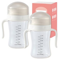 키도러블 자기주도 흘림방지컵 빨대컵 세트구성, 흘림방지형 화이트, 2개, 240ml 흘림방지형 화이트, 2개, 240ml