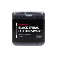 파인듀 파인듀 검정 나선형 면봉 케이스 200개입x4개