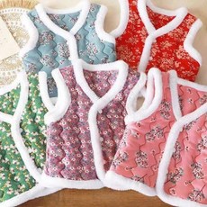 [앙디] W조끼 레트로할매꽃 (W472) / (아동복 의류 여아 남아 농촌 방한 주니어 초등학생 중학생 초딩중딩 털안감 꽃무늬 누빔 김장 촌캉스 할머니)