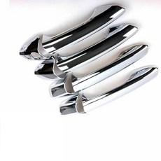 4門 雙孔 電鍍銀 外門把手蓋 拉手 左駕 黏貼裝飾 塑膠硬蓋 適用 10-16 W212 C207 E350, 1個