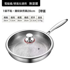 DFMEI 無塗層不粘平底鍋家用不粘鍋煎鍋牛排專用鍋電磁爐平底鍋煎炒兩用, 1個