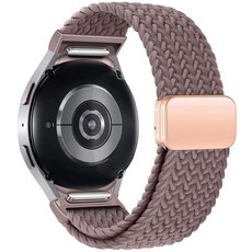 삼성 갤럭시 워치 7 6 5 4 FE 40mm 44mm/6 클래식 43mm 47mm/4 42mm 46mm/5 프로 45mm용 나일론 밴드 원 클릭 부착물 갭 없는 마그네틱, 스모크 퍼플