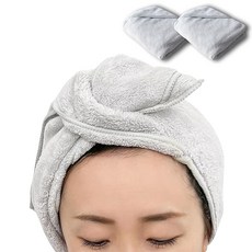 도와 산업 Kufu 헤어드라이 타월 2P 흡수 수건 마이크로 화이버 시단 헤어드라이 두꺼운 회색 약 80×35 cm 2장입 34156, 1개, 상세페이지 참조