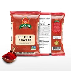 Laxmi Red Chilli Powder - 7oz (20 Laxmi Red Chilli Powder - 7oz (200g) | Nutrient-Rich Chilli Powder, 붉은 고추, 7온스(1팩), 1개