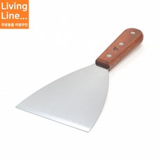 Kitchen 철판 스페치 스텐 뒤집게 우든 손잡이 뒤집개 철판 볶음밥 뒤지게 헤라, 우든삼각헤라, 1개
