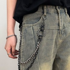 時尚新款尖刺褲鏈復古炫酷金屬朋克搖滾嘻哈腰鏈潮品裝飾鏈