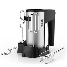 전기 핸드 믹서 300W 주방 핸드헬드 터보 부스트/자기 조절 속도 + 5단 이젝트 버튼 스테인리스 손잡이 비터스*2 및 도우 후크*2 믹서 크림/쿠키/반죽용 NARIIK, 전기 핸드 믹서, 300W 주방 핸드헬드 터보 부스트/