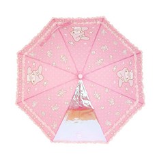 MY MELODY 三麗鷗甜品雙層荷葉邊嬰兒傘40cm肉色全息透明開窗女童個性傘