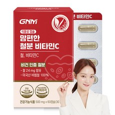 [1박스당 2개월분] GNM 맘편한 비헴철 임산부 철분 비타민C / 철분제 수유부, 60정, 1개