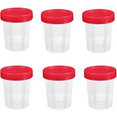 새지 않는 뚜껑이 6개입 소변 검체 컵 일회용 채취 용기 임신 확인 배란 테스트 pH 검사 분석용 2433065, 새지 않는 뚜껑이 6개입 소변 검체 컵 일회용 채취 용