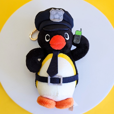 BSC 핑구 인더시티 인형 키링 소방관 경찰관 축구선수 통조림 중형 핑구핑가 펭귄인형, 1개, 4. 핑구 경찰관 키링, 10cm