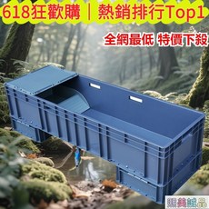 熙美誠品 烏龜專用飼養箱，寬敞透氣，打造舒適龜窩，水龜箱 爬寵箱, 1個, 4622款+曬台 藍白灰（備註顏色）,底排