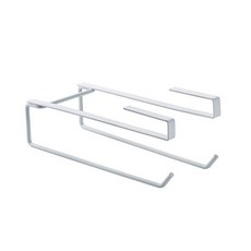 다용도 더블 키친타올 걸이 꽂이 싱크대 행주 랩 걸이 수납 홀더 화이트, 1개