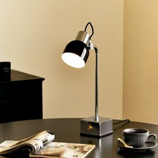 빈티지 테이블조명 레트로 스탠드 램프 카페 감성 무드등 LED, 유광 블랙