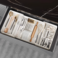 타리홈스 서랍 수저 정리함 트레이 길이조절, 1개, 화이트