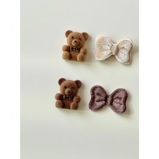 벨벳 곰돌이 파츠 악세서리 부자재, 1개, 베이지