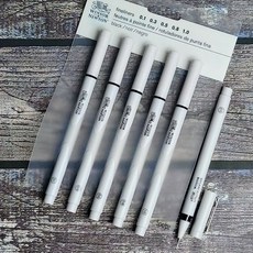 윈저앤뉴튼 번지지 않는 파인라이너 블랙 5종 세트, 만년필 펜촉굵기