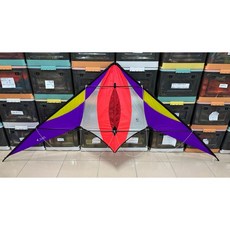 雙V 八尺 特技風箏 40丹格子布, 紅紫黃