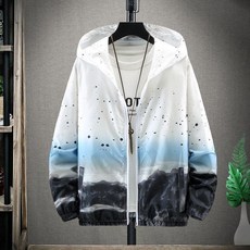 男款夏季防曬連帽外套 星空設計 超薄速乾