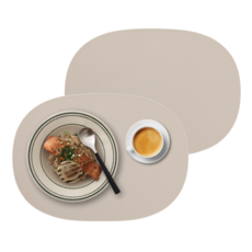 디아르 국내산 프리미엄 실리콘 식탁 테이블 매트 오리지널 라이트 2P, 2개, 42.5 x 31 cm, 샌드베이지