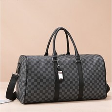 아망디에 남녀공용 캐주얼 대용량 보스턴백 골프장 가방 여행용 차량용 스포츠 가방 골프백, 블랙체크