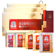 정관장 6년근 홍삼활력 프리미엄 홍삼진액 90포 3600ml + 쇼핑백 가정의달 부모님 명절 선물세트 (30포 3개) 1세트, 1.2L, 3개