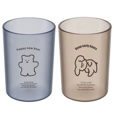 ins小奶狗透明漱口杯情侶一對家用兒童卡通牙缸簡約洗漱刷牙杯風, 磨砂【2只】07小奶狗, 1個