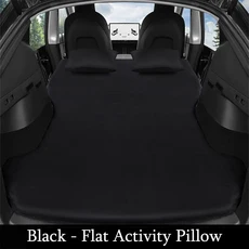 테슬라 모델 Y 풍선 에어 매트리스 야외 캠핑 에어 쿠션 침대 스웨이드 패브릭 자동차 여행 침대 자동차 인, 05 Black Type B