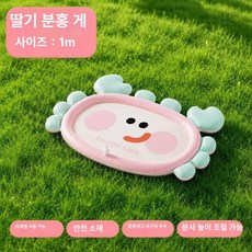 더엘픽 바닥분수 풀장 여름 매트, 1개, 1m 베리 핑크 크랩 기본