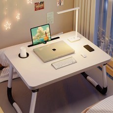 로아딕 침대 위 간편 좌식 책상 자취생 노트북 테이블, 모던 화이트