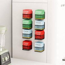 Ihomecooker 자석 8팩 티백 오거나이저 금속 티백 홀더 커피 패킷 오거나이저 냉장고 냉장고용 주방 정리함 및 보관용, Ihomecooker 자석 8팩 티백 오거나이저, 금속
