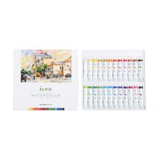 알파색채 에꼴 수채화 물감세트, 7.5ml, 24색