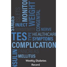 (영문도서) Weekly Diabetes Record: The perfect word notebook to track blood sugar insulin dose grams c... Paperback, Independently Published, English, 9781088907078