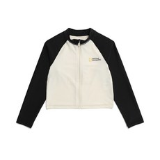 내셔널지오그래픽 키즈 K232GRG610 여아 크롭 래쉬가드 긴팔 티셔츠 아이보리