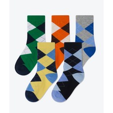 스탠다드 키즈 STANDARD KIDS 아가일 크루 삭스 5팩 [멀티] MEESC0Z48-UT 685725