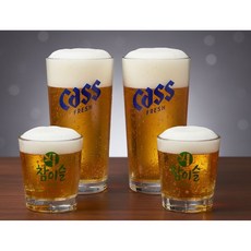 2025 카스맥주잔 참이슬소주잔 쏘맥잔 세트 2+2, 1세트