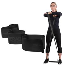 THERABAND CLX 루프가 있는 저항 밴드 1.5m(5피트) 밴드 그린 헤비 라텍스 운동 이동성 및 재활 스트레칭 가정 운동을 위한 탄성 밴드 쉬운 저항, Level 5 / Special Heavy - Blac