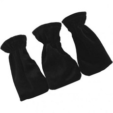 베스트존 3개 세트 플러시 패브릭 피아노 페달 커버 탄성 밴드 보호 슬리브 지속 페달용 부드럽고 가벼운 디자인 우아한 검은색 악기 액세서리, 12X6.5X6.5cm, Black