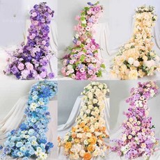 브라이덜샤워 생일 파티 포토존 조화 행잉 플라워, 1개, 150cm / 핑크그린 봄색