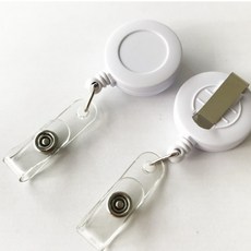 와이어 릴홀더 클립 출입증 사원증 홀더 카드키 명찰 와이어줄 360도 회전 줄 릴 고리, 블랙