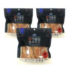 벨버드 순살 슬라이스 강아지 간식, 닭가슴살, 250g, 3개
